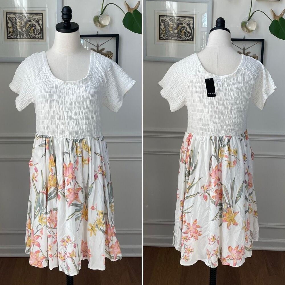 NWT torrid Mini Challis Smocked Dress 2 2X